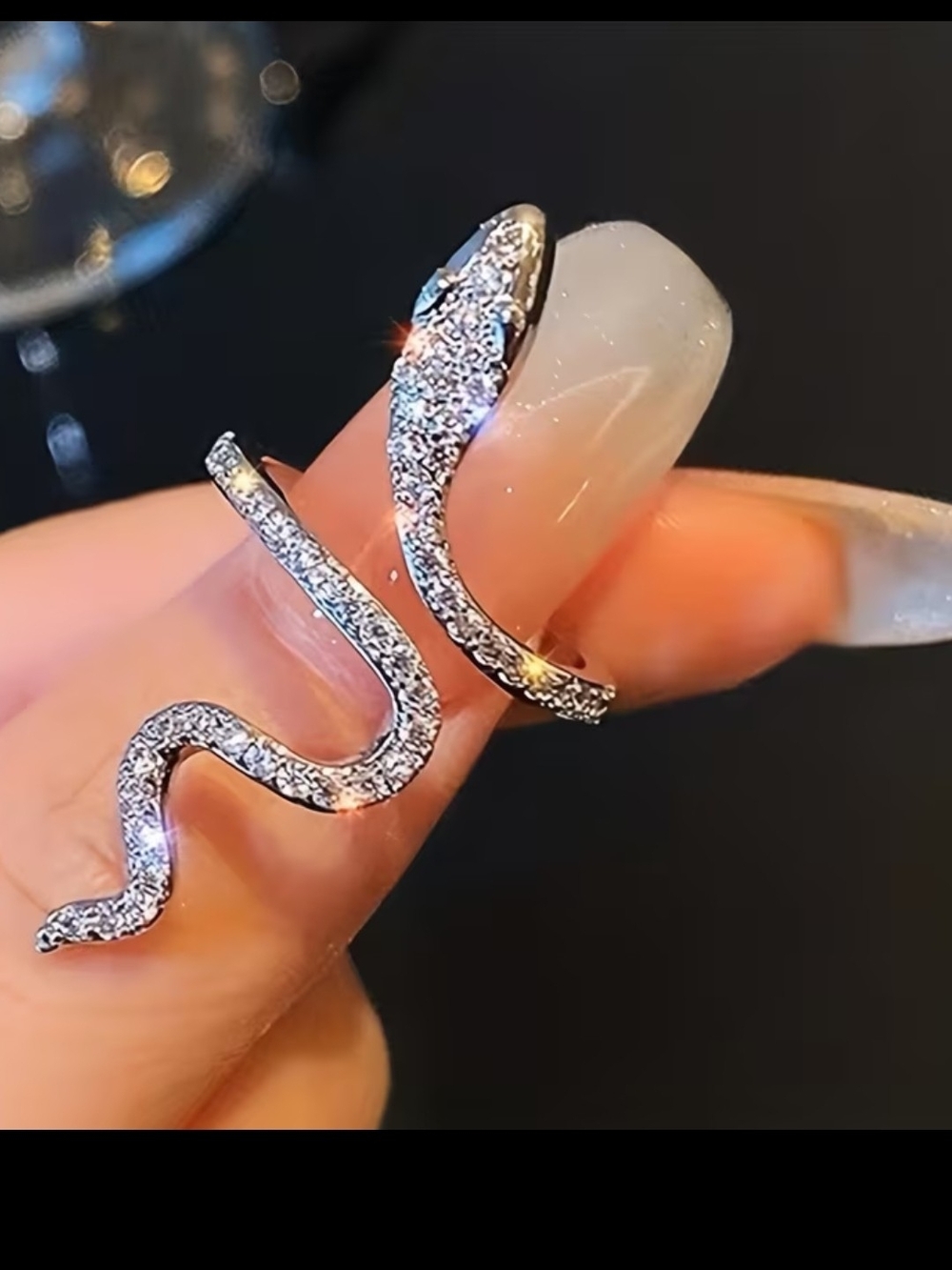 Rinestone Snake Ring